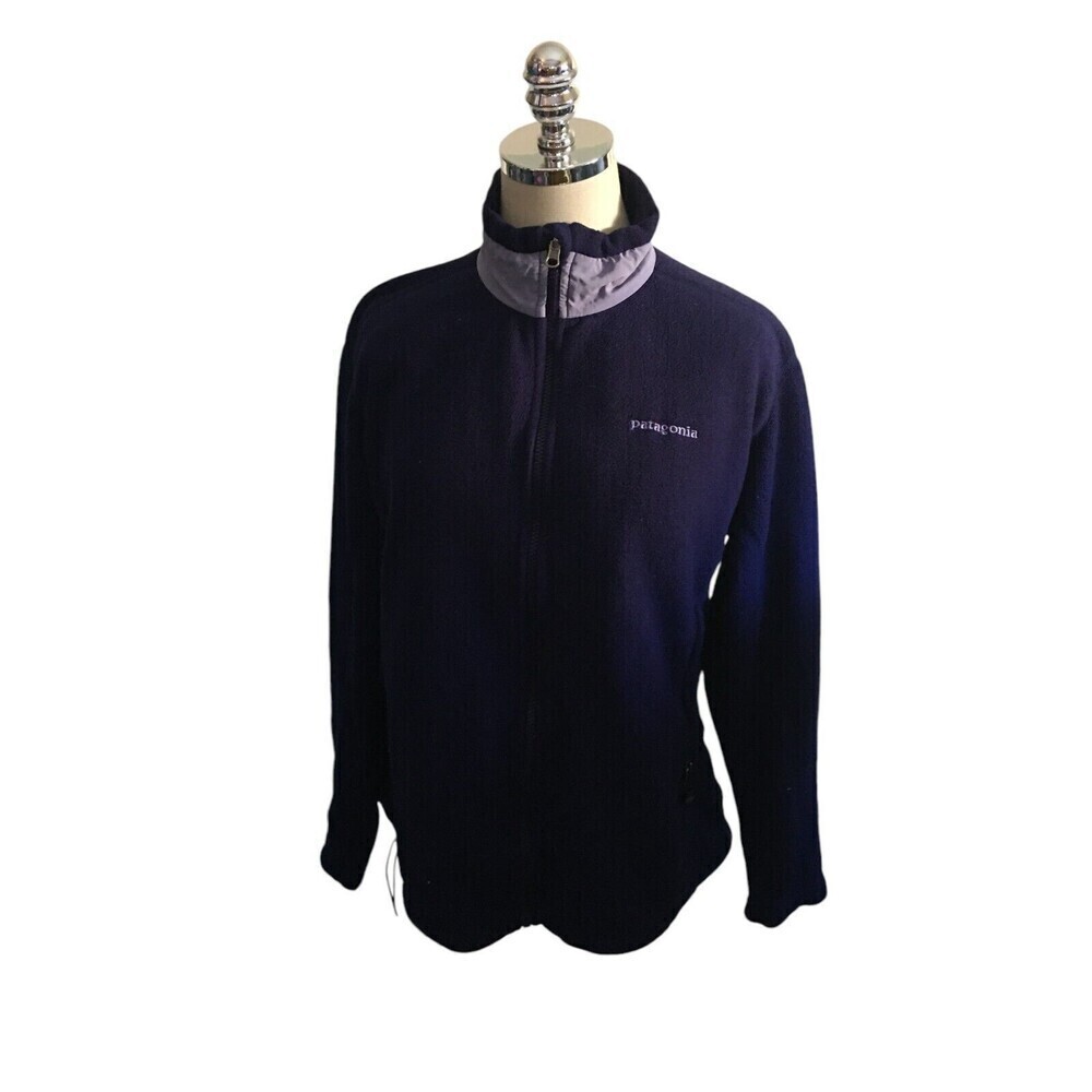 Patagonia Fleece Jacket Women's Size Large Purple Zip Turtle Neck